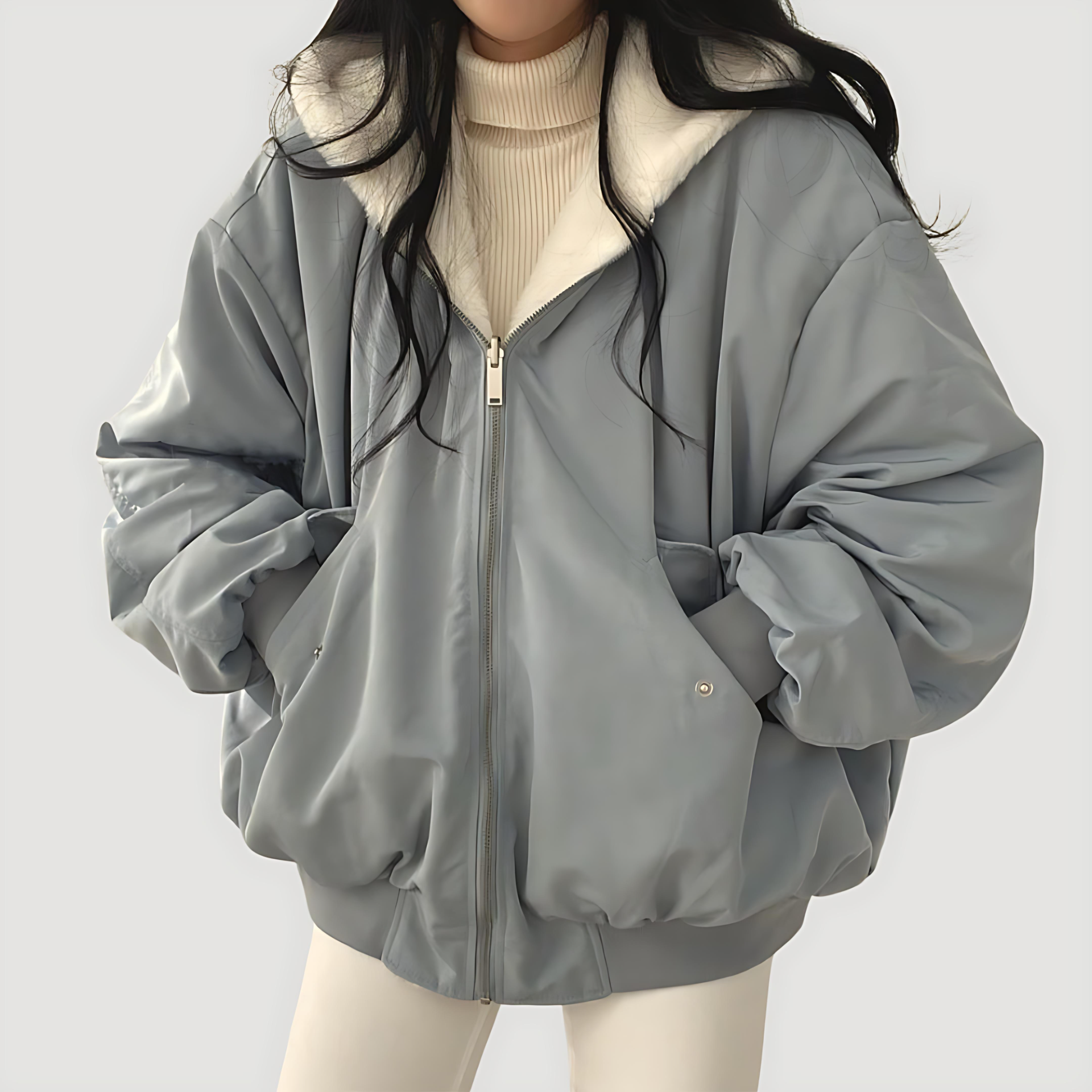 Damen - Teddy Mantel Jacke - Sherpa Fleece - Gemütlicher Winter Style für kalte Tage
