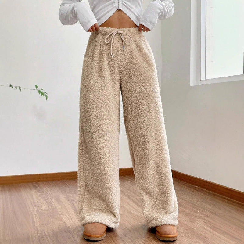 Damen - Teddy Sherpa Hose - Weich und Gemütlich - Perfekt für Zuhause