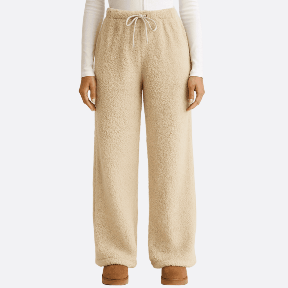 Damen - Teddy Sherpa Hose - Weich und Gemütlich - Perfekt für Zuhause