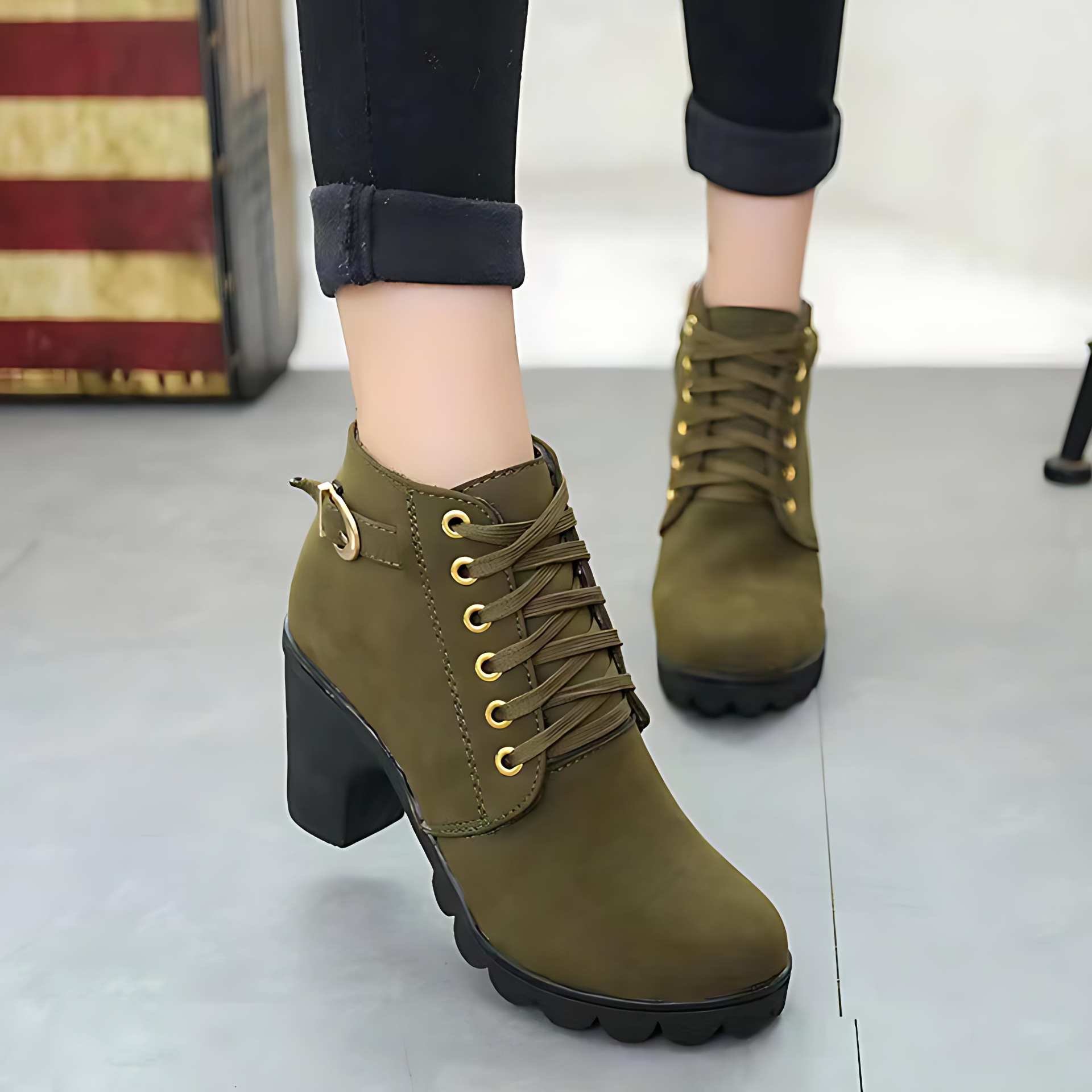 Damen - Trendige Stiefeletten - Blockabsatz - Bequeme und stilvolle Schuhe für jeden Anlass