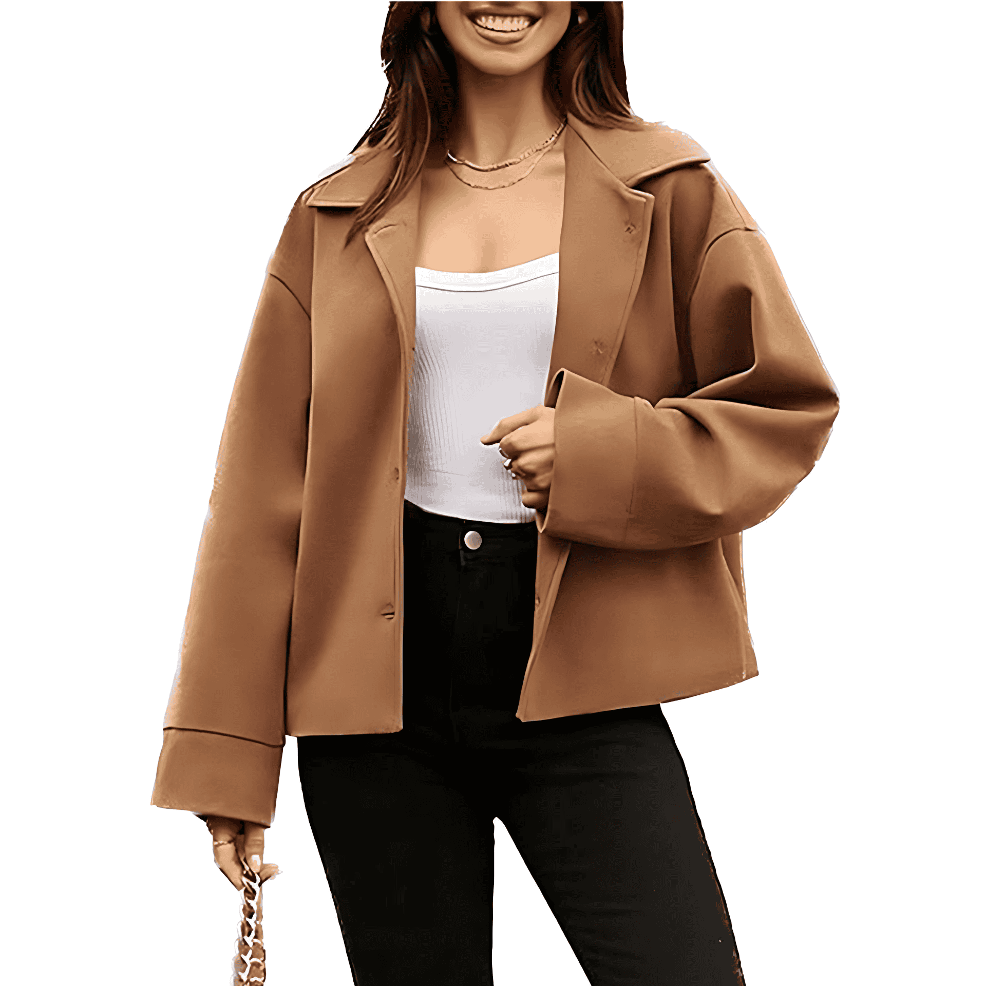 Damen - Übergroße Jacke - Modischer Stil - Trendige Begleiterin für jeden Anlass