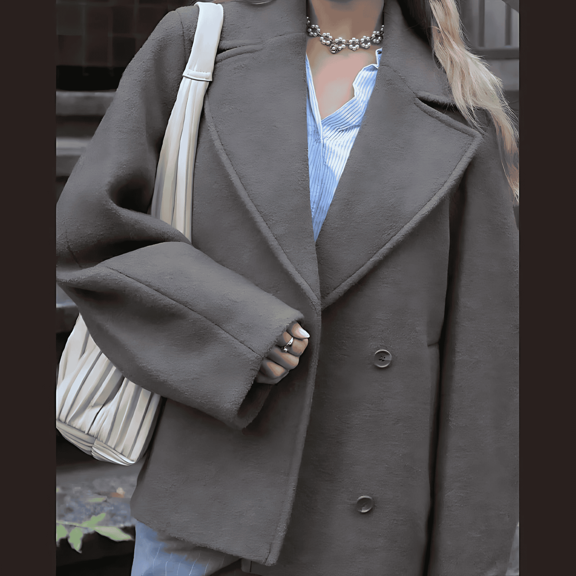 Damen - Übergrößen Wollmantel - Kuscheliger Stil für kalte Tage - Bequemer und eleganter Look