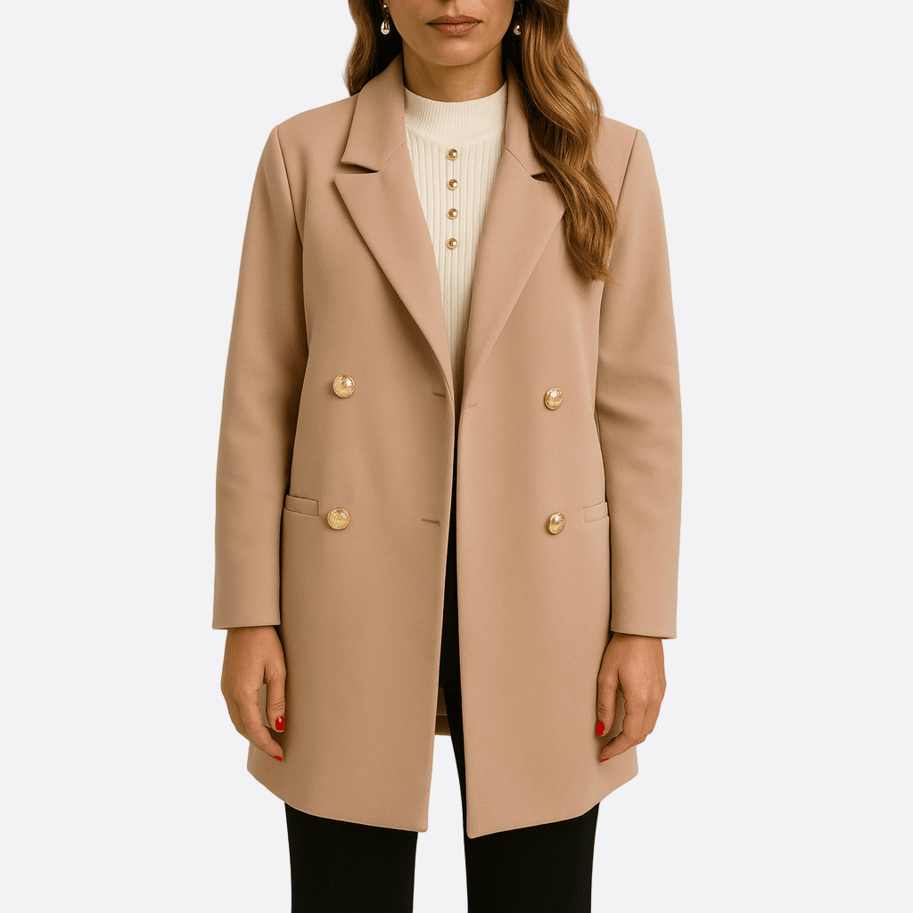Damen - Übergroßer Blazermantel - Zweireihiger Stil - Eleganter Look für jede Gelegenheit