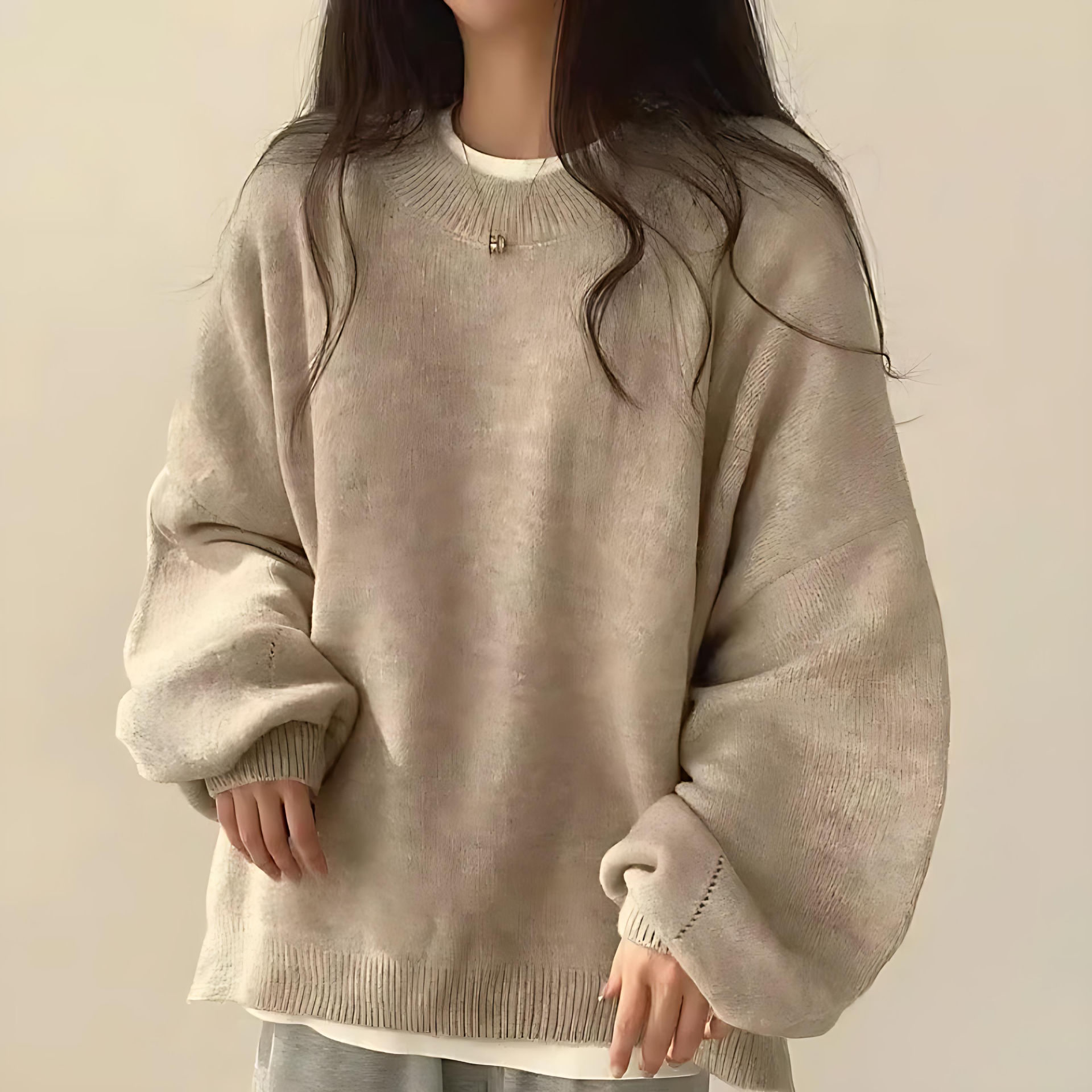 Damen - Übergroßer Pullover - Weicher Strick - Bequeme Mode für jeden Tag