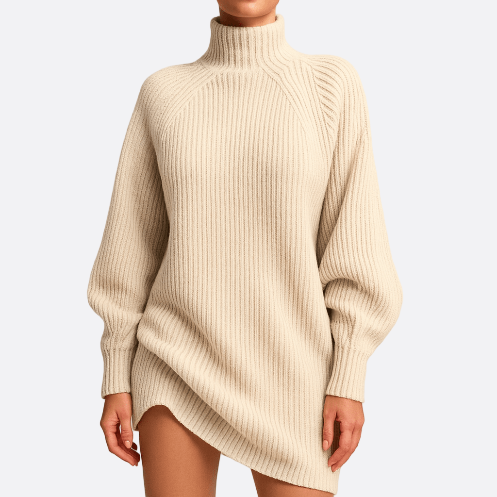 Damen - Übergroßer Rollkragenpullover - Weicher Strickstil - Gemütlicher Komfort für jeden Tag