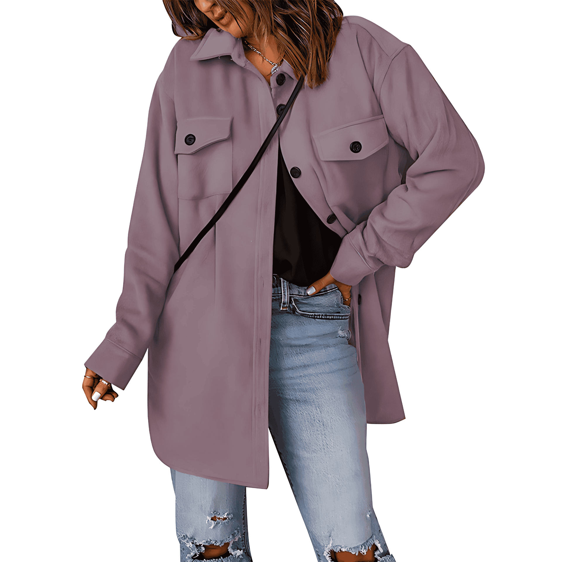 Damen - Überziehjacke - Hochwertigem Material - Praktischen Brusttaschen - Modischer Begleiter