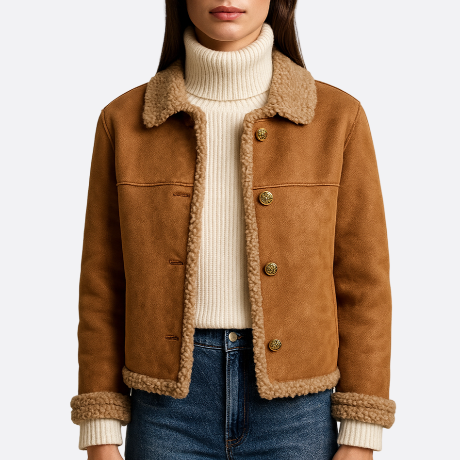 Damen - Vintage jacke - Wildleder - Gemütlicher Stil mit stylischer Passform - Perfekt für jeden Anlass