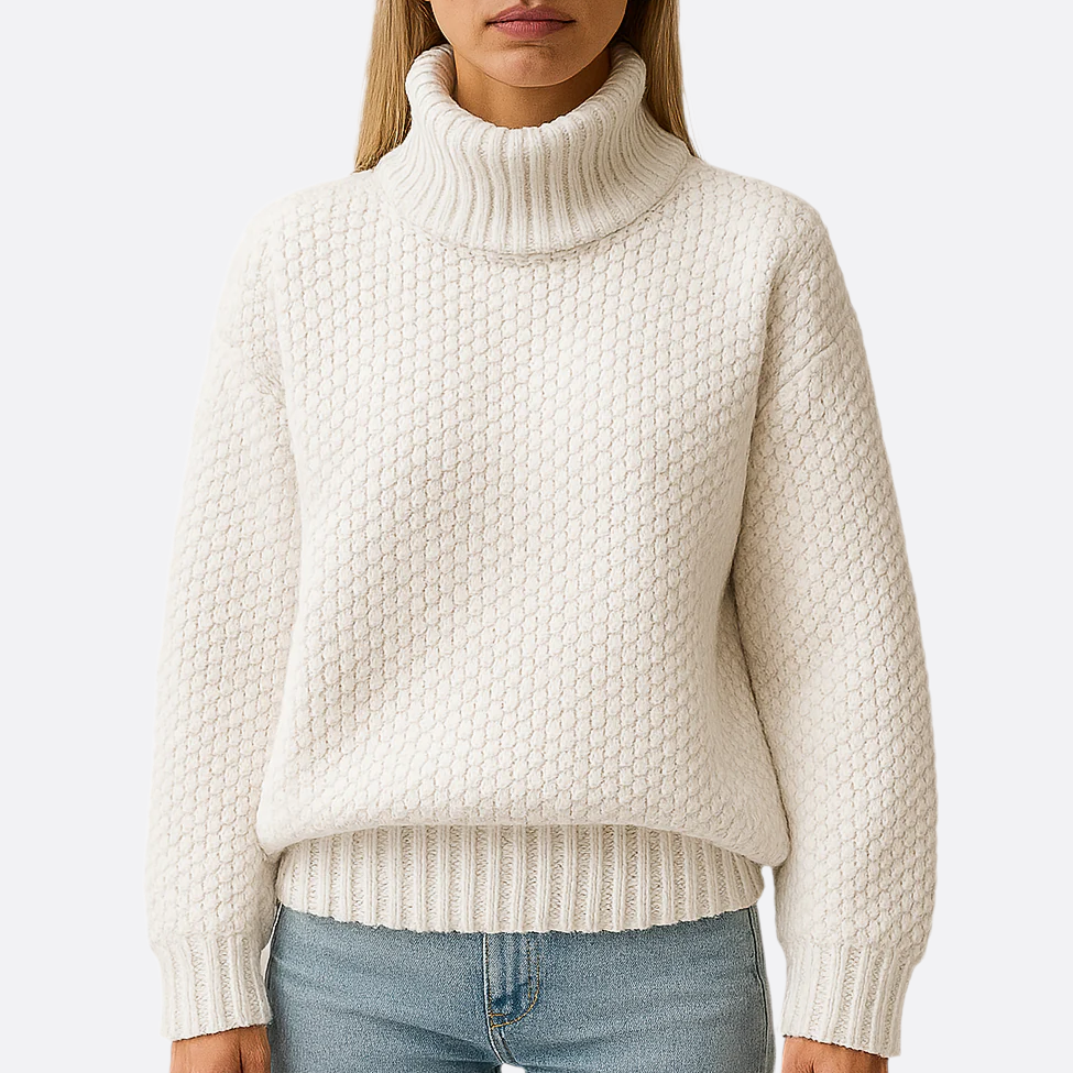 Damen - Warmer pullover aus strick - Atmungsaktivem material - Rollkragen - Bequeme und stylische Wintermode