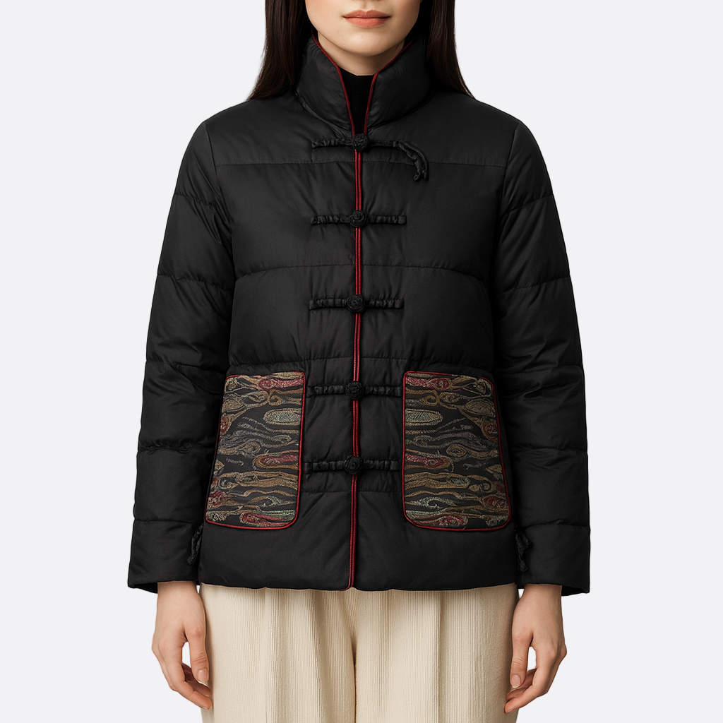 Damen - Wattierte - Stehkragenjacke - Lockere Passform - Perfekt für den Herbst