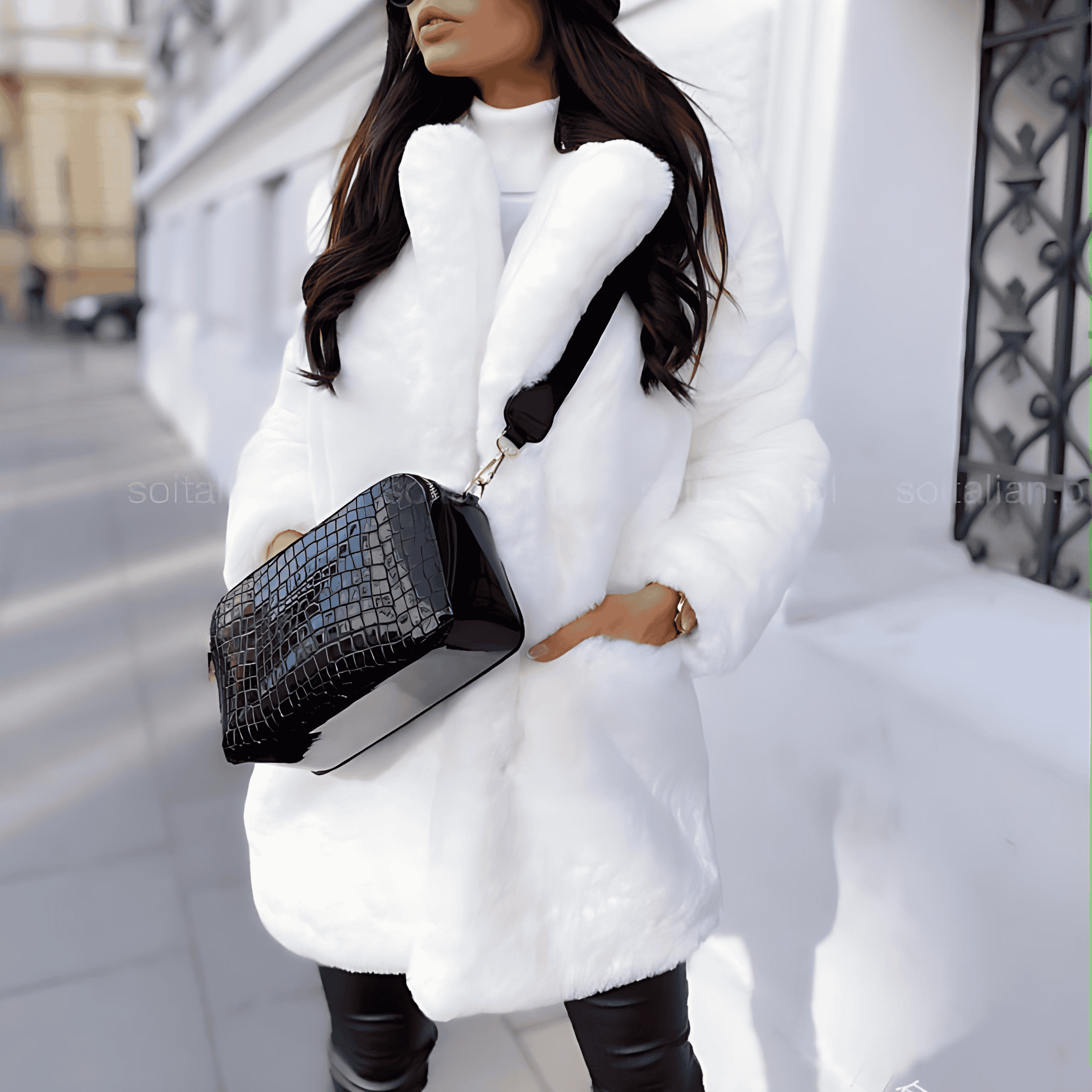 Damen - Weicher Übergrößen Mantel - Reverskragen - Eleganter, bequemer Stil für jede Gelegenheit