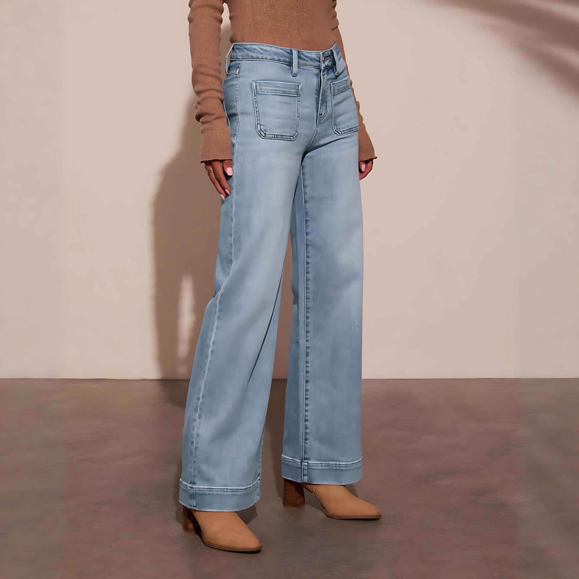 Damen - Weit geschnittene Jeans - Eleganter Stil - Bequeme und modische Hose für jeden Anlass
