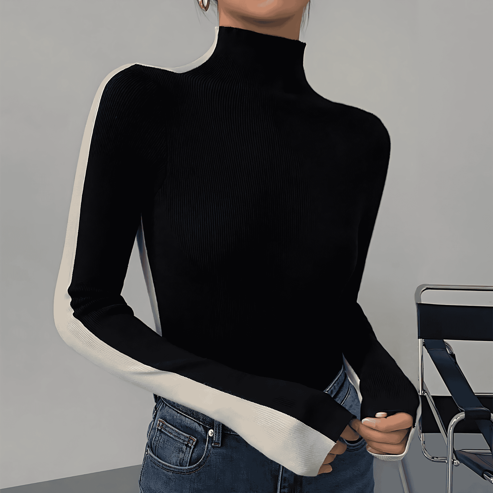 Damen - Wendbares Strickoberteil - Weicher Stoff - Vielseitiges Modehighlight für jeden Anlass