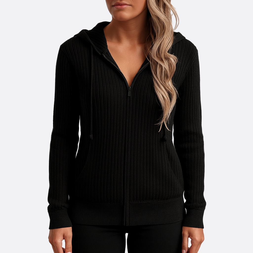 Damen - Winter-Kapuzenpullover mit Reißverschluss - Kuscheliger Stoff - Gemütlicher Stil für kalte Tage