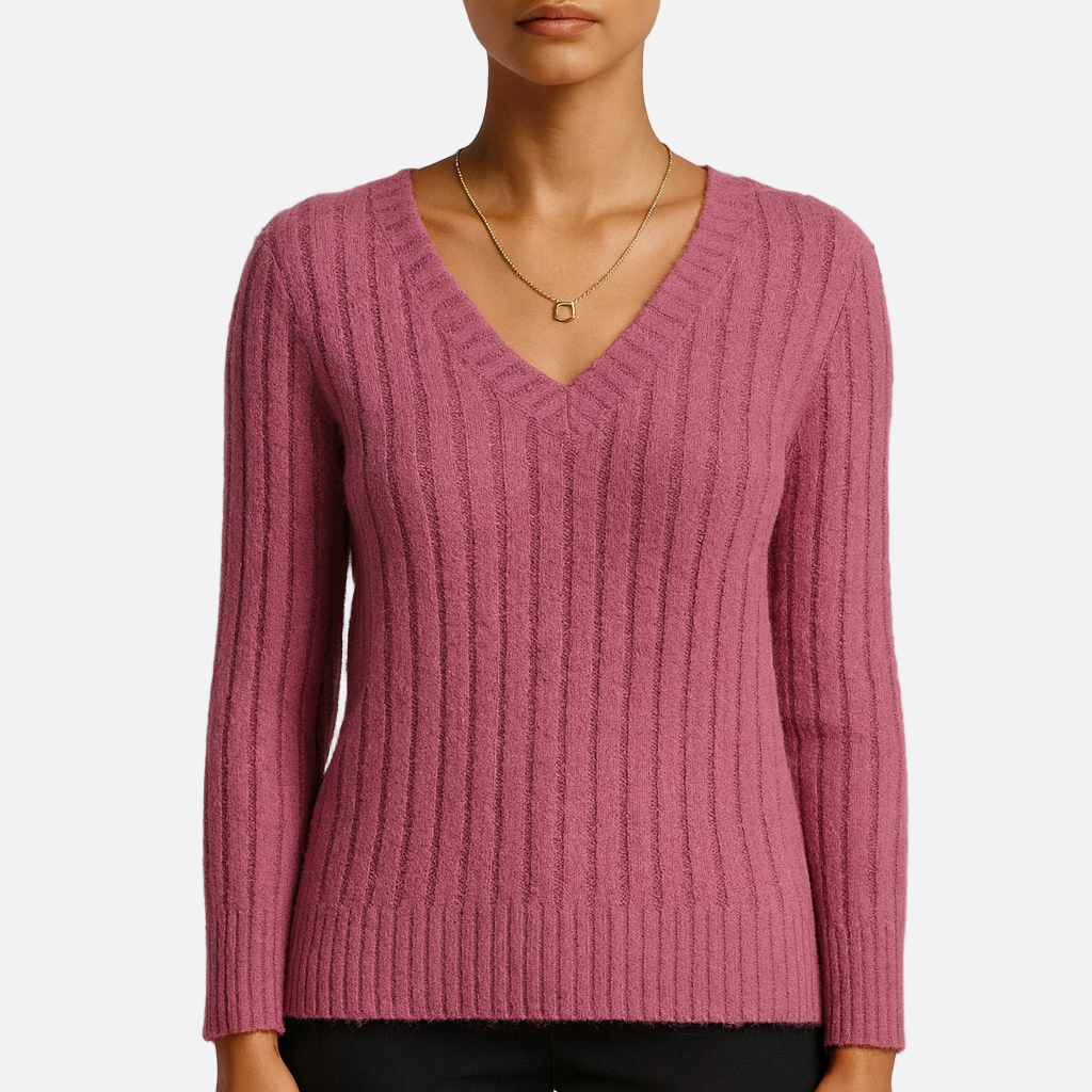 Damen - Winter-Sweatshirt - V-Ausschnitt - Bequemer, gemütlicher Stil für kalte Tage