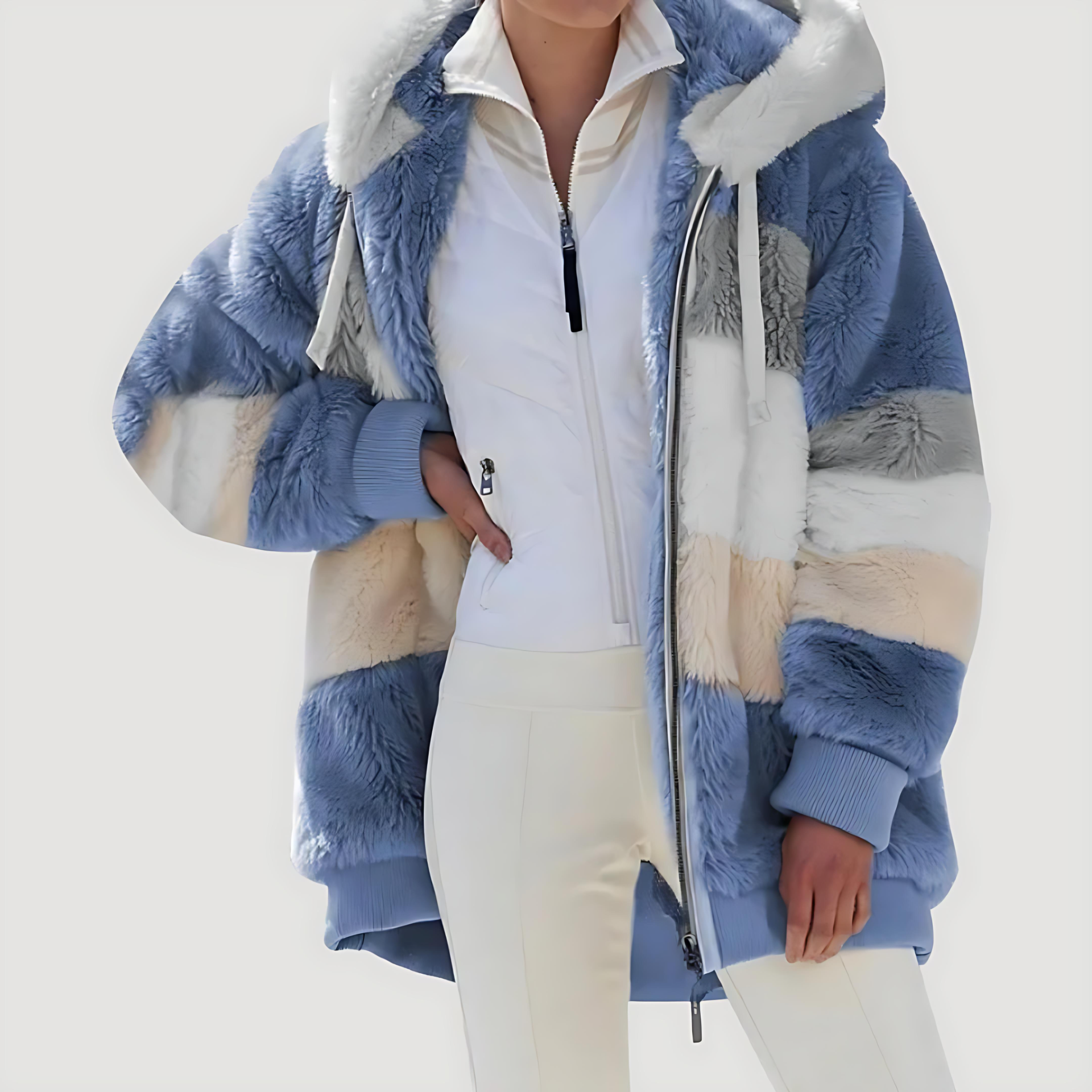 Damen - Winterjacke - Flauschige Kunstpelz - Gemütlicher Stil