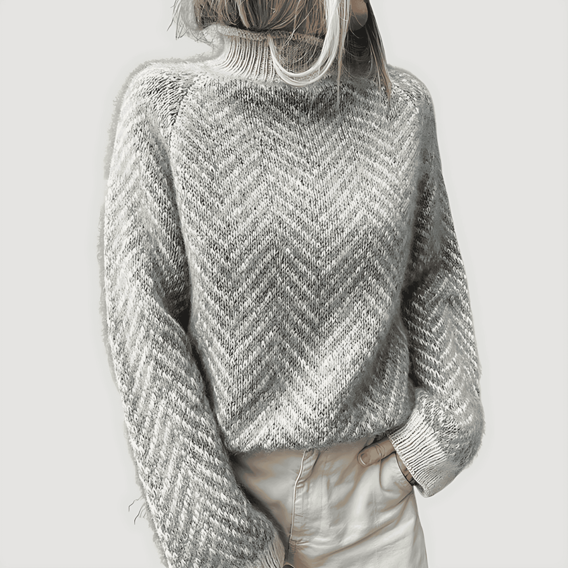 Damen - Winterpullover - Grobstrick - Hochgeschlossener Stil für gemütliche Wintertage