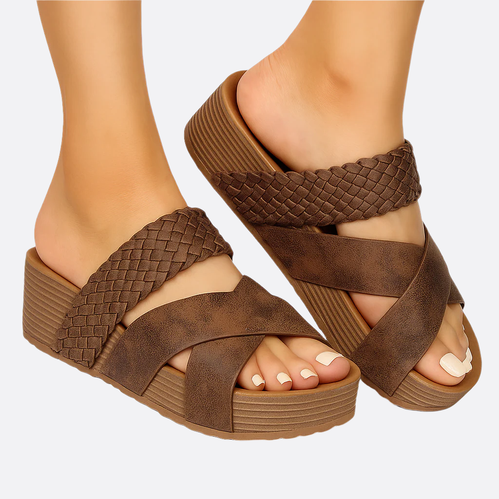 Damen - Bequeme Sandalen - Atmungsaktive Stoff - Stylische, stützende Schuhe für ultimativen Komfort den ganzen Tag