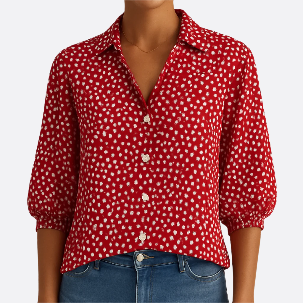 Damen - Bluse mit Blumenmuster - Leichtes Material - Stylisches und bequemes Top für jeden Anlass