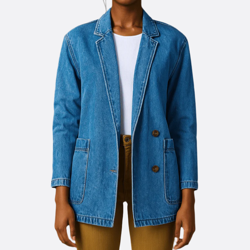 Damen - Denim-Jacke - Atmungsaktiver Stoff - Leichte Freizeitweste für angenehmen Tragekomfort