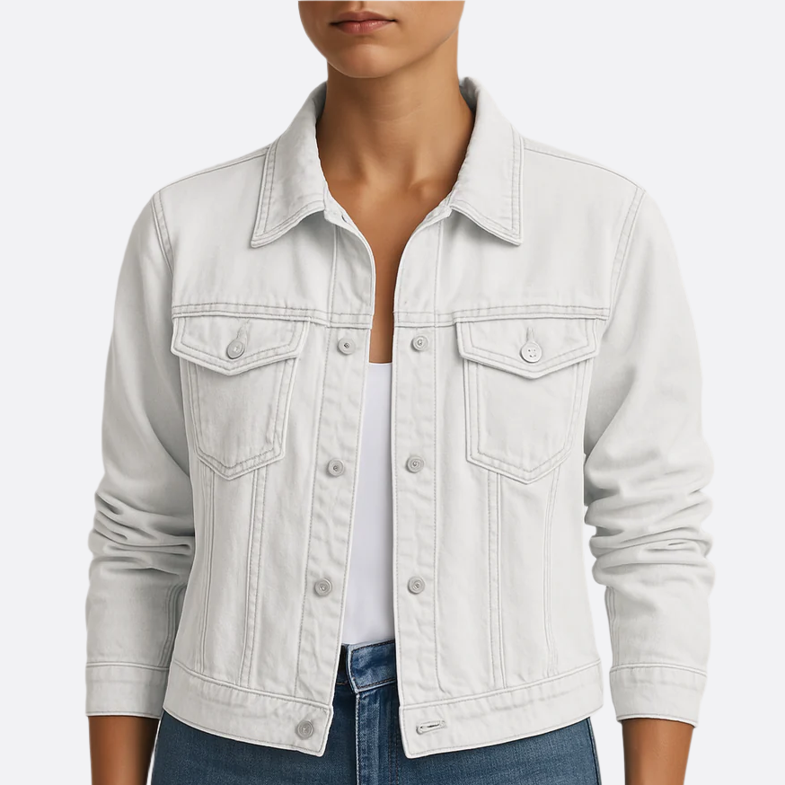 Damen - Denim Jacke - Atmungsaktiver Stoff - Leicht & Stilvoll - Ideal für den Sommer, modisch und bequem