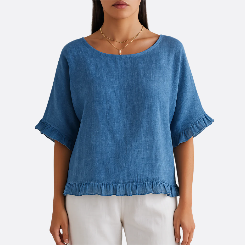 Damen - Elegante Bluse - Weicher Baumwolle Stoff - Lässiger Stil für jeden Anlass