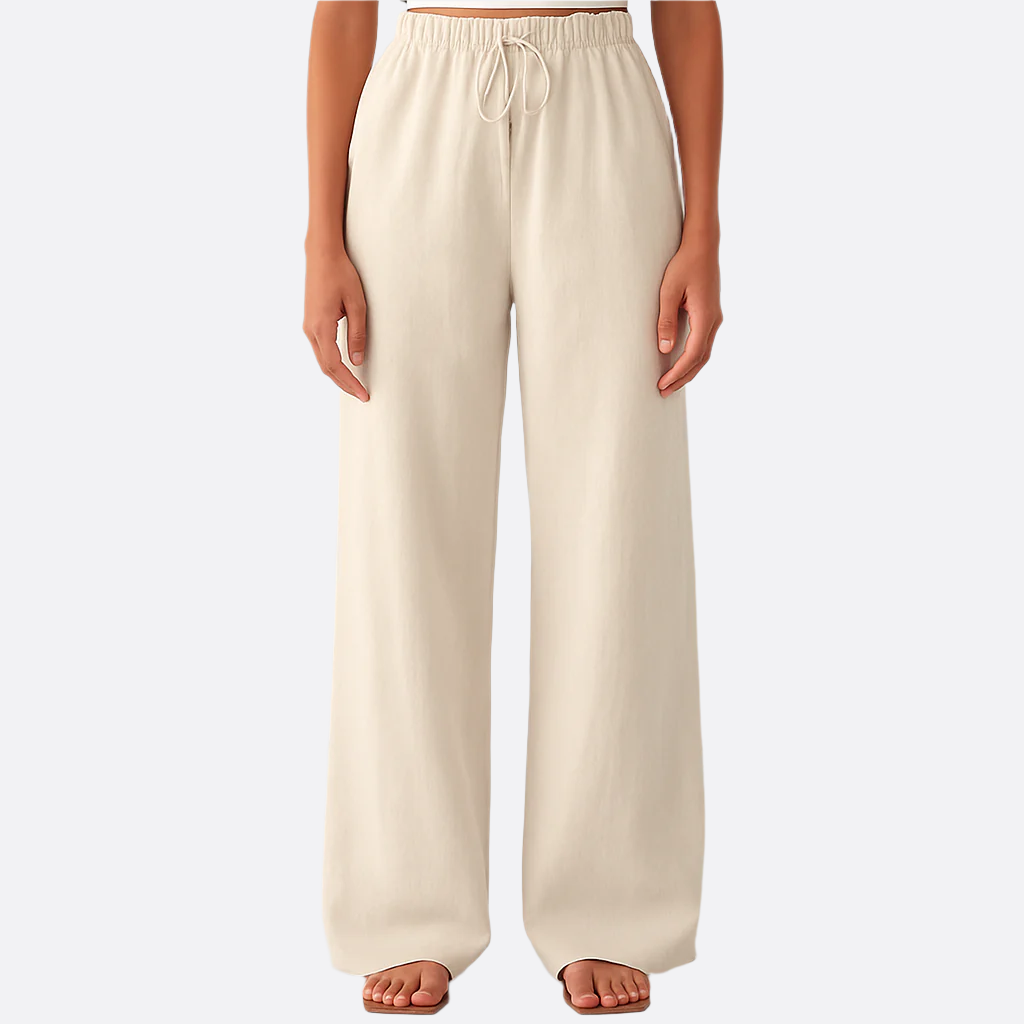 Damen - Elegante Hose - Baumwoll Mischung - Elastischer Bund - Stilvoller Komfort für jeden Anlass