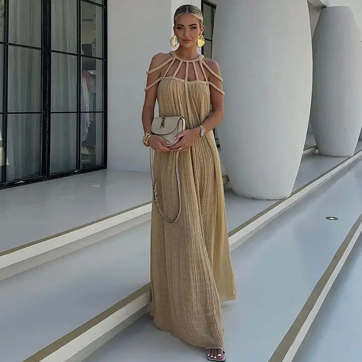 Damen - Elegantes Kleid - Weicher Stoff - Klassisches Freizeit Design - Perfekt für jeden Anlass - Stilvoll und Bequem