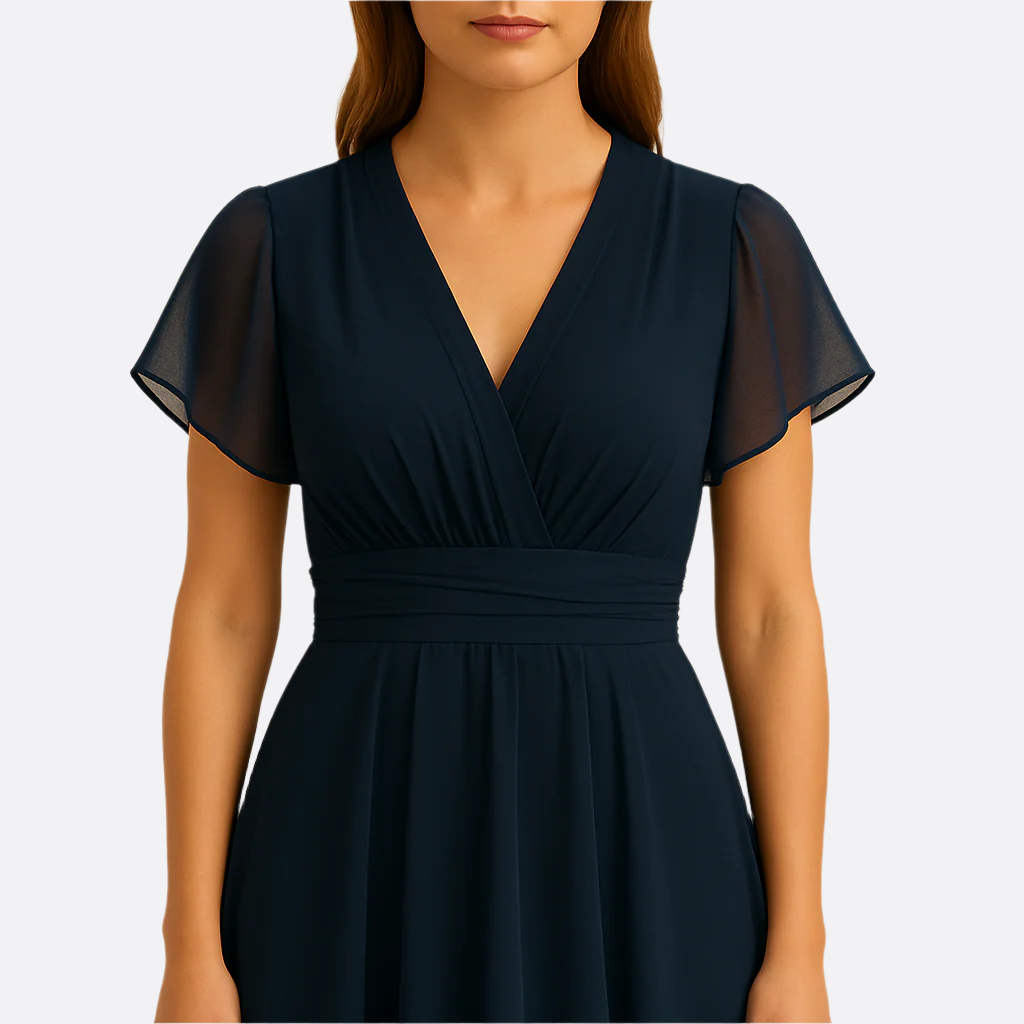 Damen - Elegantes Midi Party Kleid - Hochwertiger Stoff - Ideal für besondere Anlässe und Veranstaltungen