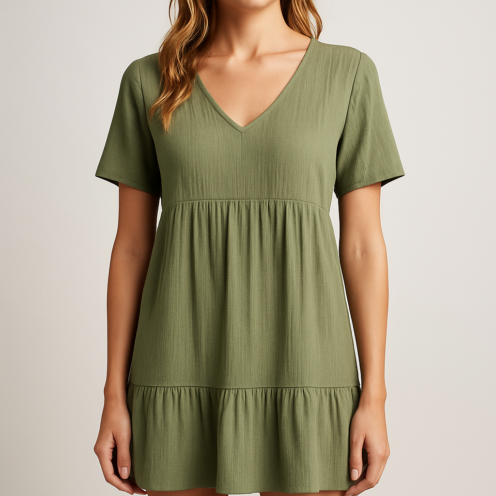 Damen - Elegantes Schößchenkleid - Weiche Polyester Mischung - Schickes Design, Ideal für jeden Anlass
