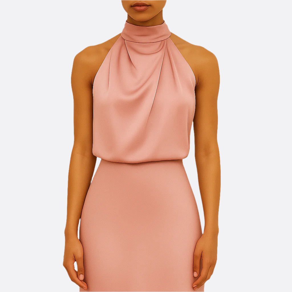 Damen - Elegantes langes Kleid - Satin - Fließender Stil für besondere Anlässe - Perfektes Abendkleid