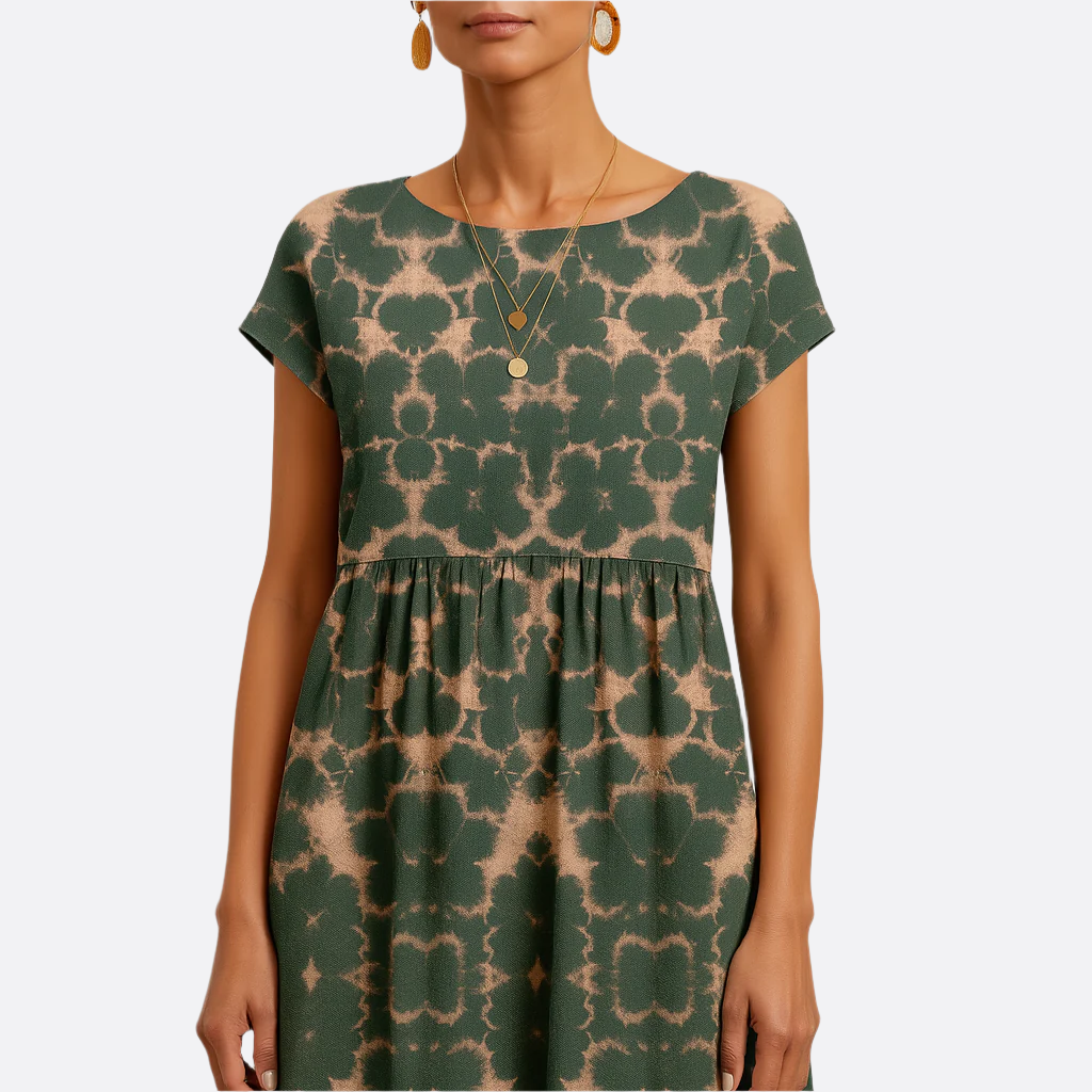 Damen - Florales Midikleid - Atmungsaktive Material - Leicht & Luftig - Ideal für Frühlings- und Sommerausflüge