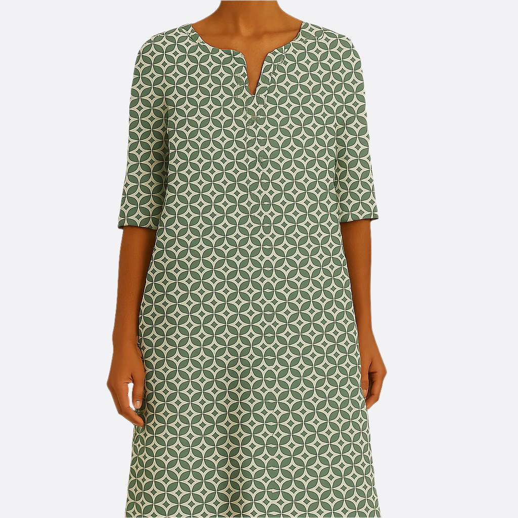 Damen - Freizeitkleid - Leicht Stoff - Lockerer Schnitt - Bequem für Jeden Tag - Ideal für Ihren Alltag