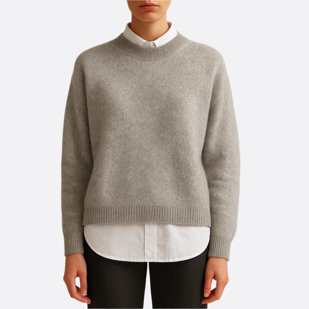 Damen - Strickpullover - Weiche Strick - Rundhalsausschnitt Langarm - Bequem und Stilvoll für jeden Anlass