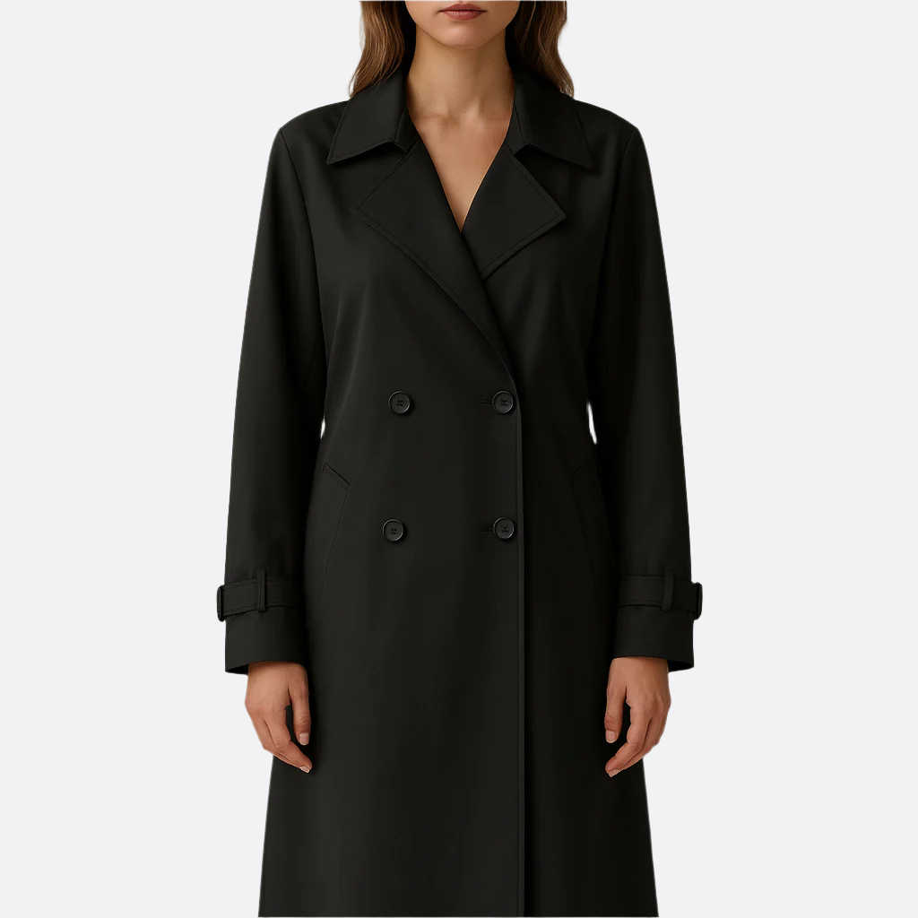 Damen - Trenchcoat - Langer Gürtel-Stil - Eleganter und modischer Übergangsjacke für jeden Anlass