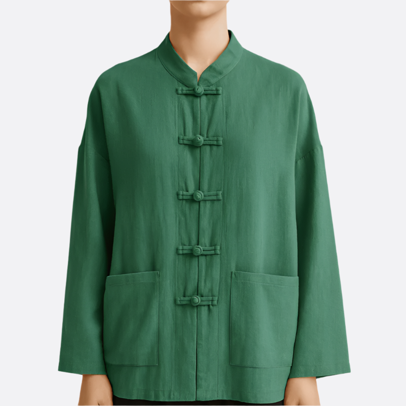Damen - Vintage-inspiriertes Knopfhemd - Leinen - Klassischer Stil & Bequemer Komfort - Perfekt für jeden Anlass