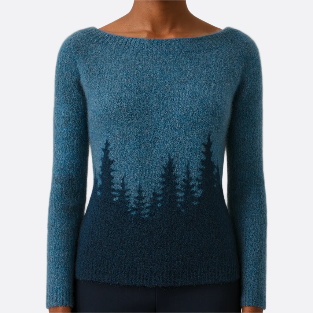 Damen - Winterpullover - Retro Strick - langen Ärmeln - Bequemer, stilvoller Look für kalte Tage