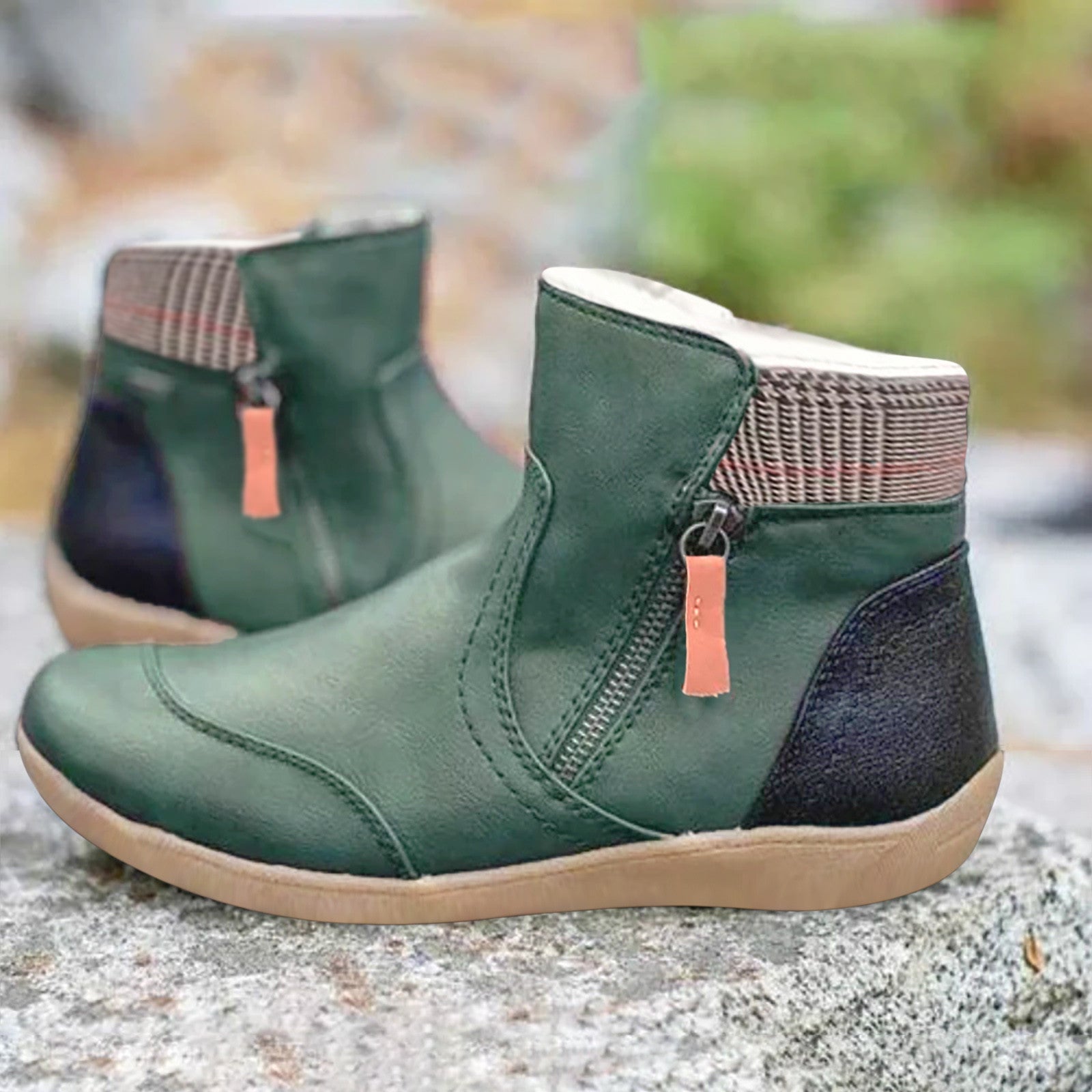 Damen - Gepolsterte Stiefeletten - Bequemer Seitenreißverschluss - Stilvolle Schuhe für jeden Anlass