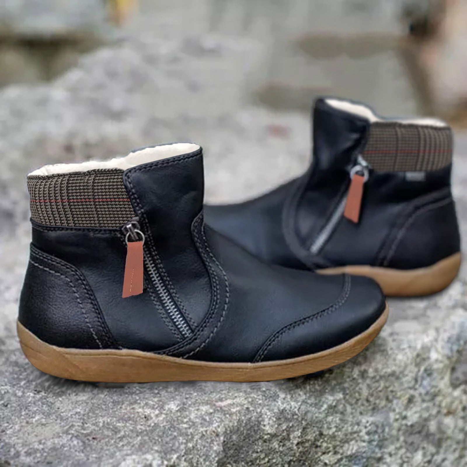 Damen - Gepolsterte Stiefeletten - Bequemer Seitenreißverschluss - Stilvolle Schuhe für jeden Anlass