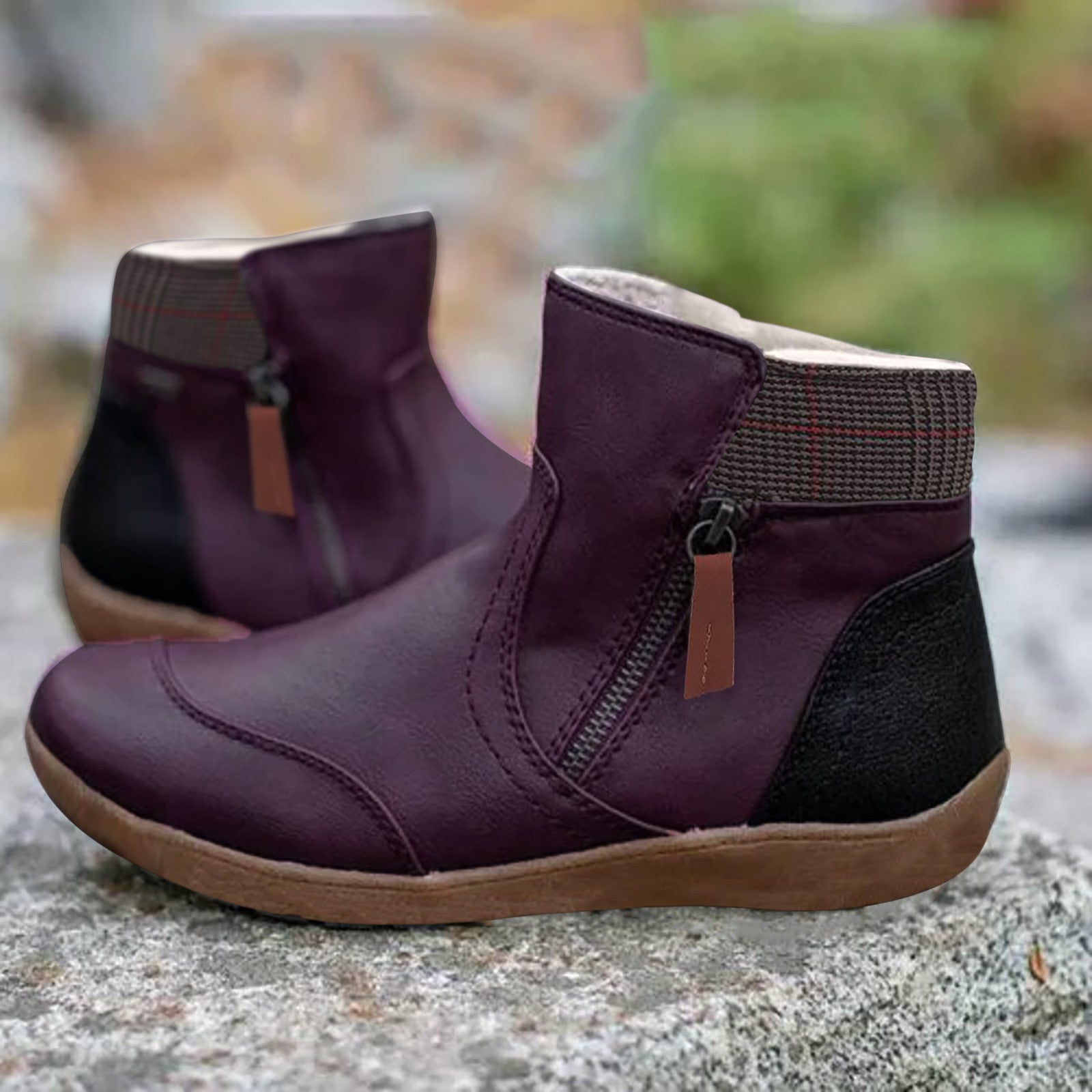 Damen - Gepolsterte Stiefeletten - Bequemer Seitenreißverschluss - Stilvolle Schuhe für jeden Anlass