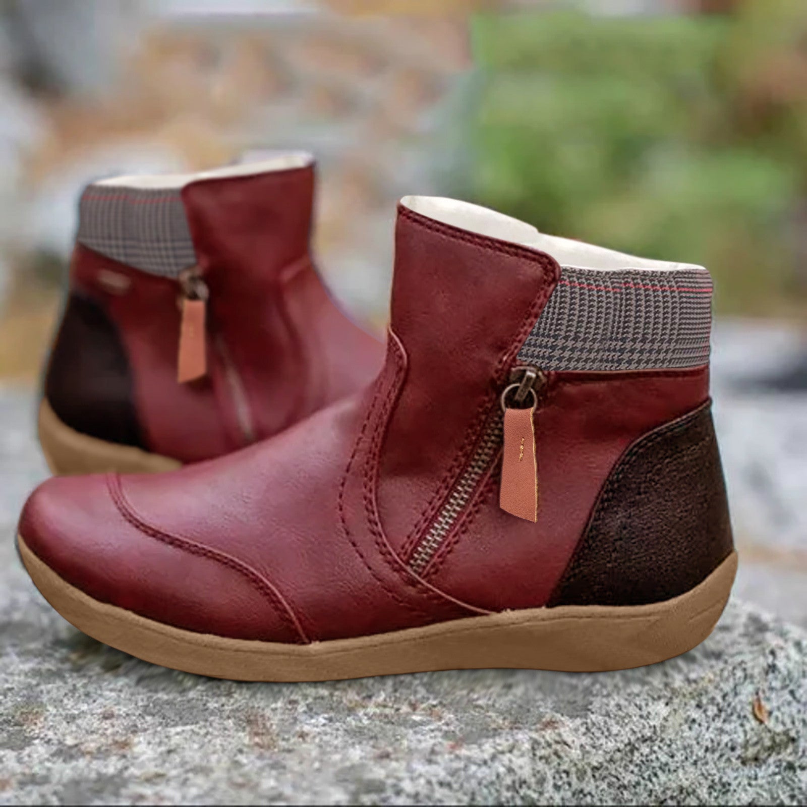 Damen - Gepolsterte Stiefeletten - Bequemer Seitenreißverschluss - Stilvolle Schuhe für jeden Anlass
