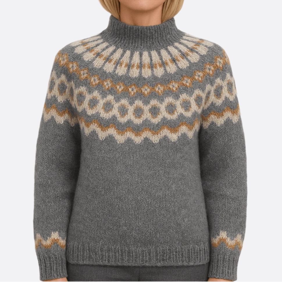 Damen - Norwegischer Strick - Weichem Material - Rollkragenpullover - Warm, Stilvoll und Bequem für jeden Anlass