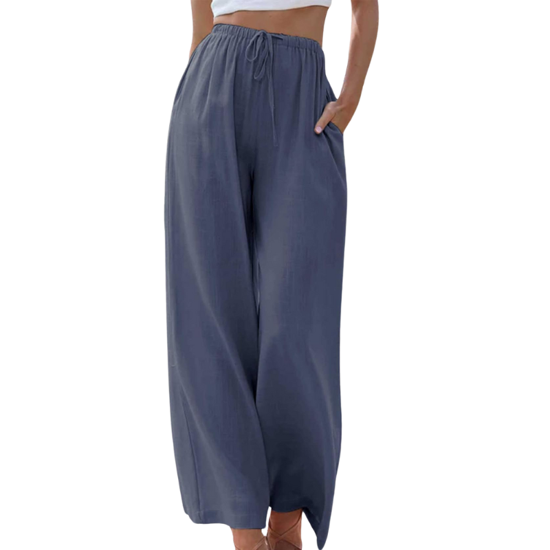 Damen - Elegante Hose - Baumwoll Mischung - Elastischer Bund - Stilvoller Komfort für jeden Anlass