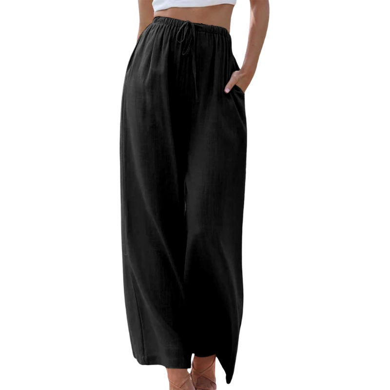 Damen - Elegante Hose - Baumwoll Mischung - Elastischer Bund - Stilvoller Komfort für jeden Anlass