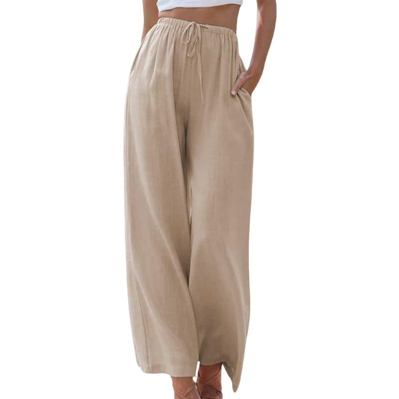 Damen - Elegante Hose - Baumwoll Mischung - Elastischer Bund - Stilvoller Komfort für jeden Anlass