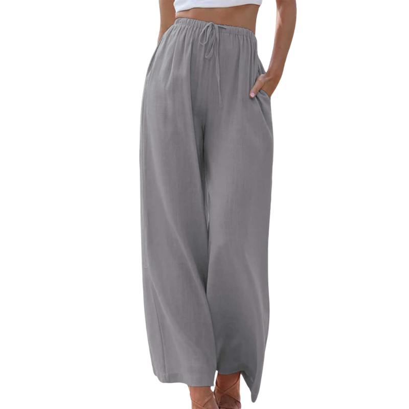 Damen - Elegante Hose - Baumwoll Mischung - Elastischer Bund - Stilvoller Komfort für jeden Anlass