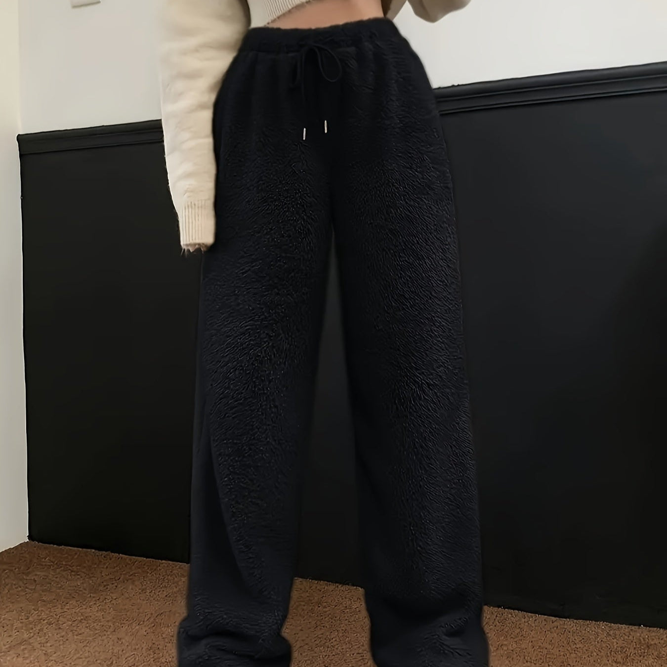 Damen - Teddy Sherpa Hose - Weich und Gemütlich - Perfekt für Zuhause