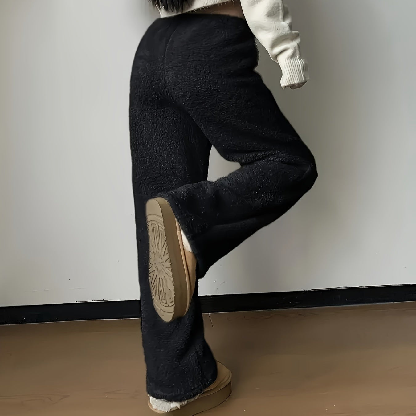 Damen - Teddy Sherpa Hose - Weich und Gemütlich - Perfekt für Zuhause