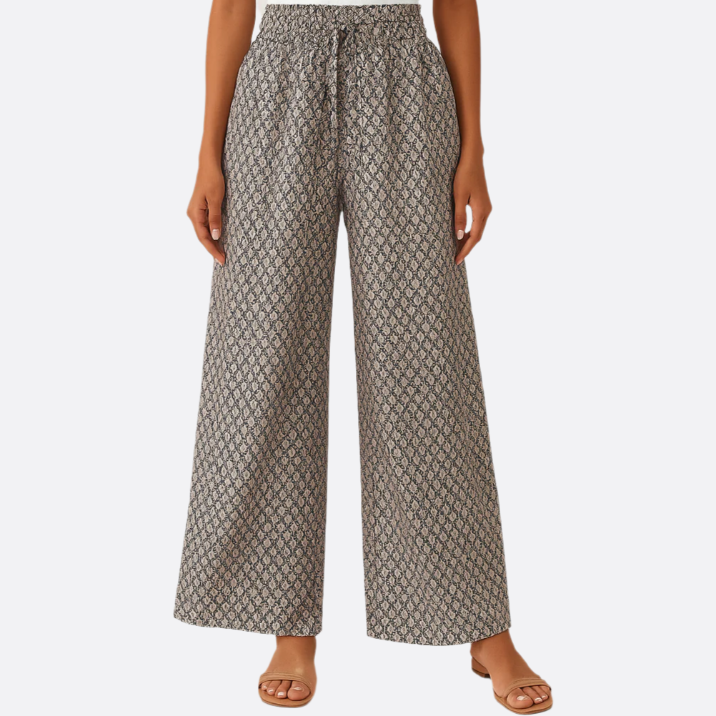 Damen - Hosen - Leichtes Material - Weite Bein - Modische Freizeithose für jeden Anlass