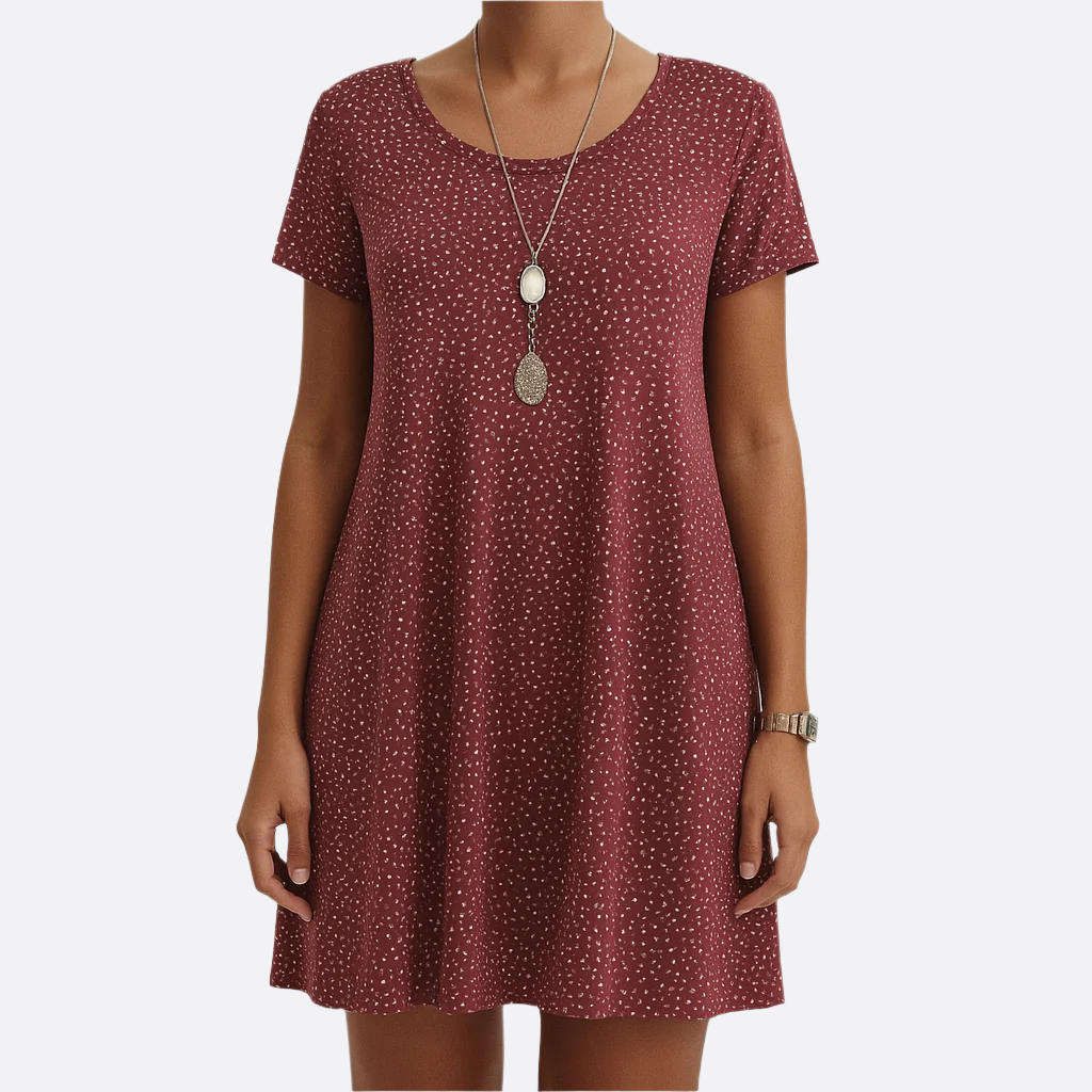 Damen - Kurzärmliges Sommerkleid - Atmungsaktiver Stoff - Perfekt für Urlaub und Freizeit