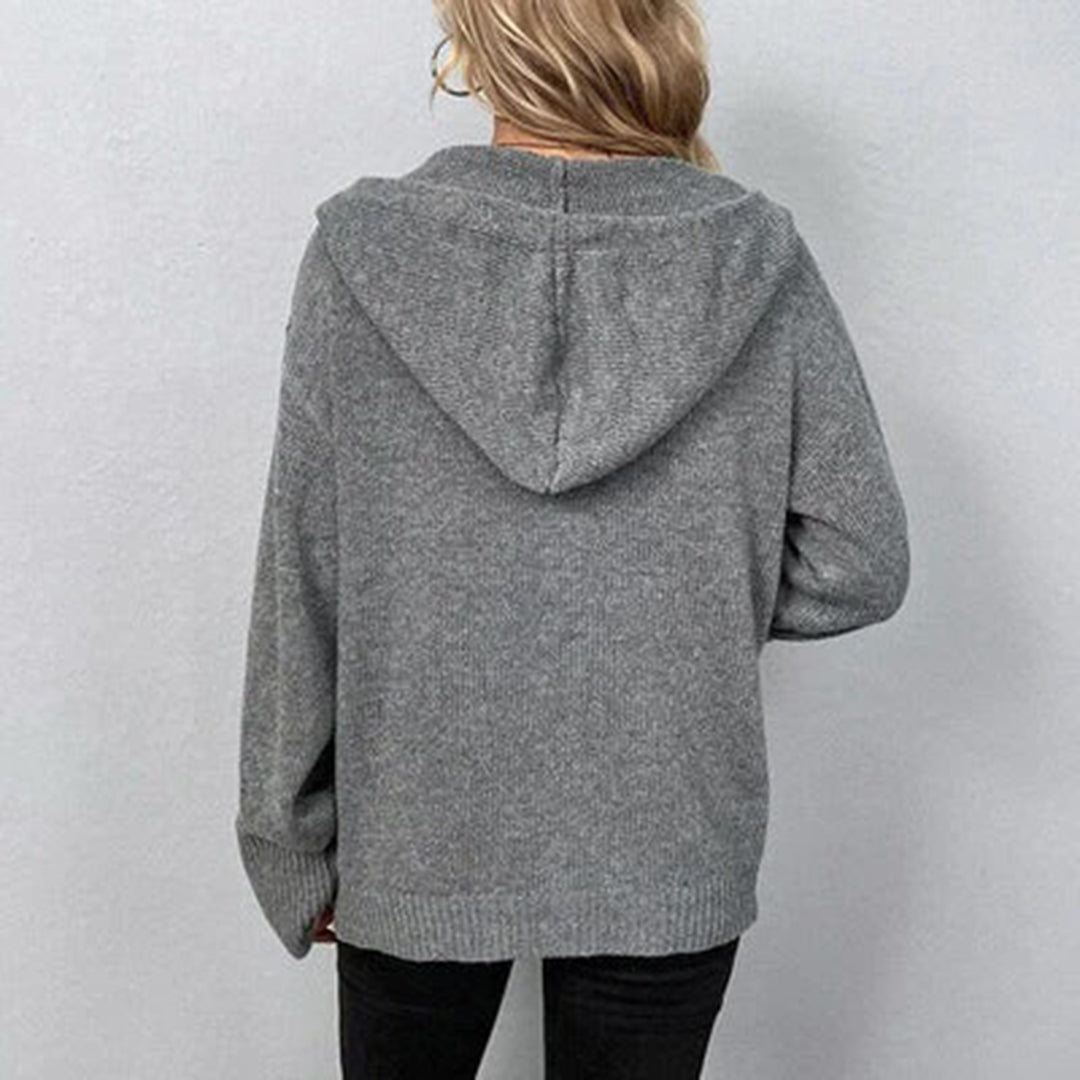Damen - Strickjacke mit Kapuze - Bequemer Stoff - Stilvoll und Gemütlich - Perfekt für jede Gelegenheit